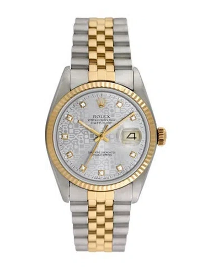 Pre-owned Rolex Datejust Watch, 36mm In Multicolor