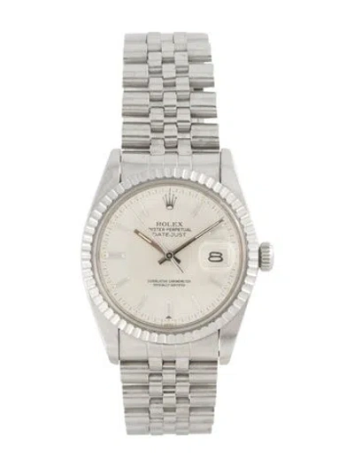 Pre-owned Rolex Datejust Watch, 36mm In Multicolor
