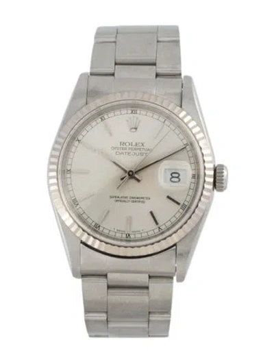 Pre-owned Rolex Datejust Watch, 36mm In Multicolor