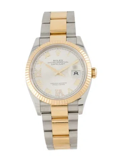 Pre-owned Rolex Datejust Watch, 36mm In Multicolor