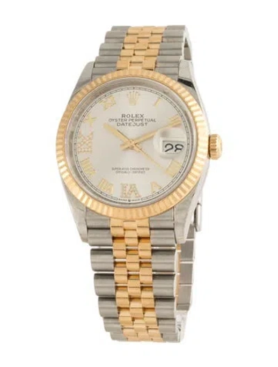 Pre-owned Rolex Datejust Watch, 36mm In Multicolor