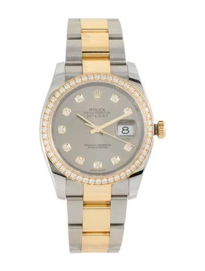 Pre-owned Rolex Datejust Watch, 36mm In Multicolor