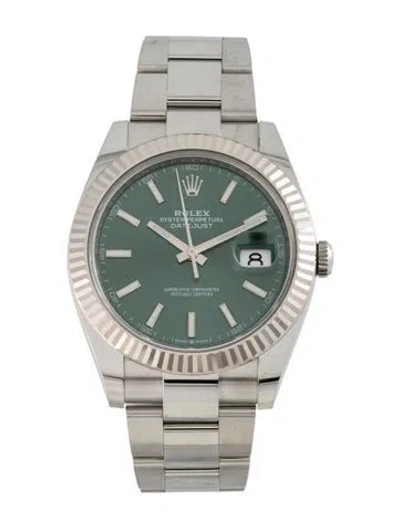 Pre-owned Rolex Datejust Watch, 41mm In Multicolor