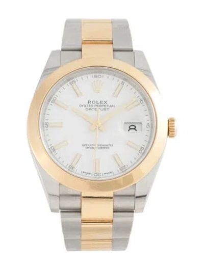 Pre-owned Rolex Datejust Watch, 41mm In Multicolor