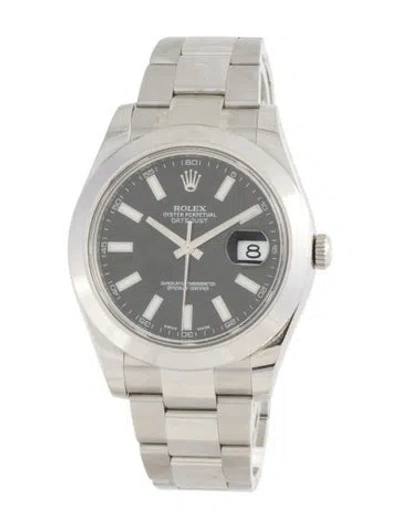 Pre-owned Rolex Datejust Watch, 41mm In Multicolor