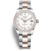 ROLEX ROLEX DATEJUST WHITE DIAL AUTOMATIC LADIES STEEL AND EVEROSE GOLD OYSTER WATCH 278381WRO