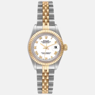 Pre-owned Rolex Datejust White Dial Steel Yellow Gold Ladies Watch 26 Mm