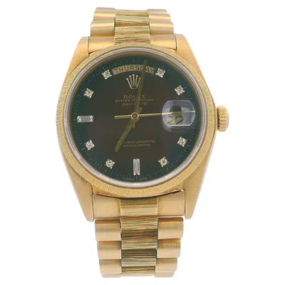 Pre-owned Rolex Day Date 18078 Red Degrade Diamond Dial 18k Yellow Gold Watch