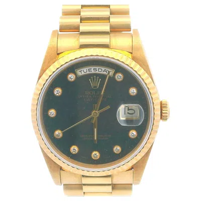 Pre-owned Rolex Day Date 18238 18k Yellow Gold Aventurine "pinball" Dial Watch