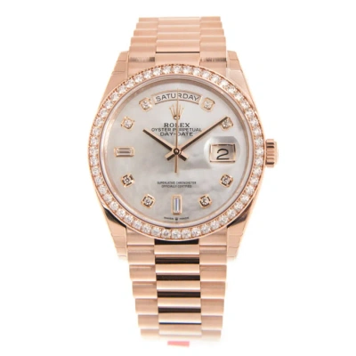 Rolex Day-date 36 Automatic Diamond Unisex Watch 128345mdp In Gold