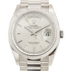 ROLEX ROLEX DAY-DATE 36 AUTOMATIC SILVER DIAL 18KT WHITE GOLD PRESIDENT WATCH 128239SSP