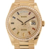 ROLEX ROLEX DAY-DATE 36 DIAMOND PAVE RAINBOW DIAL 18KT YELLOW GOLD PRESIDENT WATCH 128348DSP
