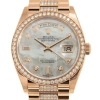 ROLEX ROLEX DAY-DATE 36 MOTHER OF PEARL DIAL 18KT EVEROSE GOLD DIAMOND SET PRESIDENT WATCH 128345MDDP