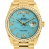 ROLEX ROLEX DAY-DATE 36 TURQUOISE DIAMOND DIAL AUTOMATIC 18KT YELLOW GOLD PRESIDENT WATCH 128348TQRSDP