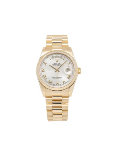 Pre-owned Rolex Day-date 36mm In Silver
