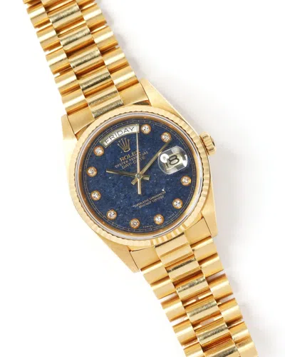 Rolex Day-date 36mm Very Rare Aventurine 1987 Full Set Watch In Gold