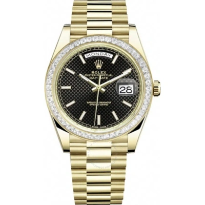Rolex Day Date 40 Automatic Black Dial Men's 18kt Yellow Gold President Watch 228398bksp