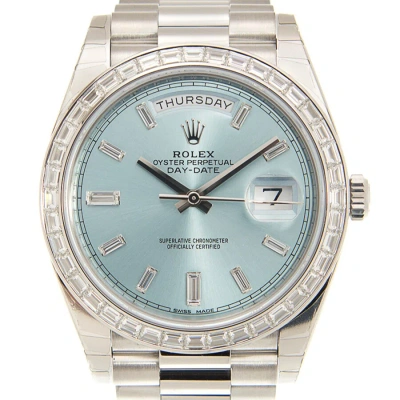 Rolex Day-date 40 Automatic Chronometer Diamond Men's Watch 228396ibldp In Blue