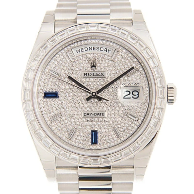 Rolex Day-date 40 Automatic Chronometer Diamond-pave Dial Men's Watch 228396tbr-0021 In Pink