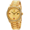 ROLEX ROLEX DAY-DATE 40 AUTOMATIC GOLD DIAMOND PAVE DIAL MEN'S 18KT YELLOW GOLD PRESIDENT WATCH 228348RBR-