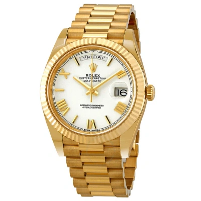 Rolex Day-date 40 Automatic White Dial Men's 18kt Yellow Gold President Watch 228238wrp In Gold / Gold Tone / White / Yellow