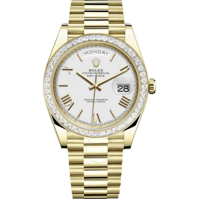 Rolex Day Date 40 Automatic White Dial Men's 18kt Yellow Gold President Watch 228398wrp