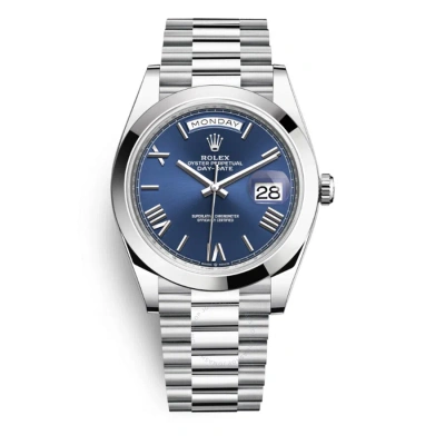 Rolex Day Date 40 Blue Dial Automatic Men's Platinum President Watch 228206blsrp