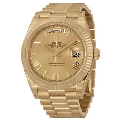 Pre-owned Rolex Day-date 40 Champagne Dial 18k Yellow Gold President Automatic Men's Watch