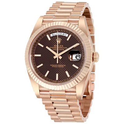 Rolex Day-date 40 Chocolate Dial 18k Everose Gold President Automatic Men's Watch 228235chsp