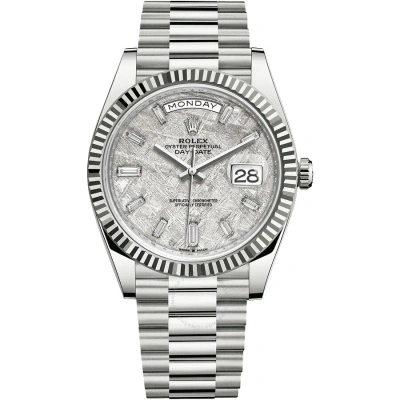 Rolex Day-date 40 Meteorite Baguette Automatic Diamond Men's Watch 228239mtdp In Metallic