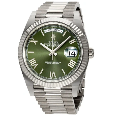 Rolex Day-date 40 Olive Green Dial Men's Watch 228239gnsrp In Gold / Gold Tone / Green / Olive / White