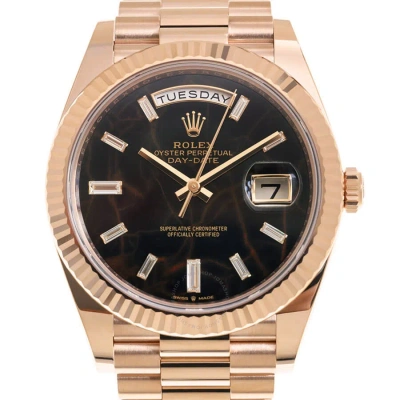 Rolex Day-date Automatic 18kt Everose Gold Diamond Eisenkiesel Dial Men's Watch M228235-0045 In Gold / Rose / Rose Gold