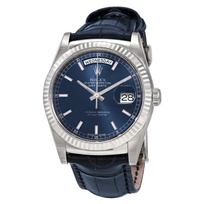 Rolex Day-date Automatic Chronometer Blue Dial Men's Watch 118139 In Blue / Gold / Gold Tone / White