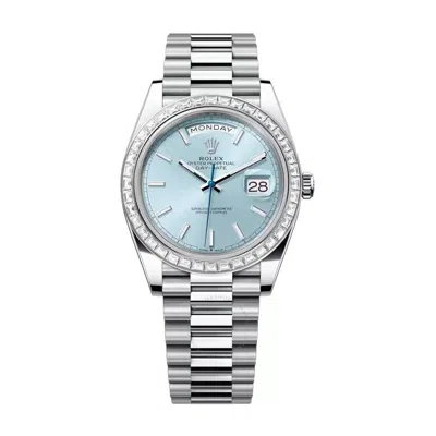 Rolex Day Date Automatic Chronometer Diamond Blue Dial Men's Watch 228396tbr-0039 In Metallic