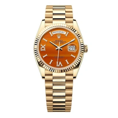 Rolex Day-date Automatic Chronometer Diamond Unisex Watch 128238-0088 In Gold / Gold Tone / Yellow