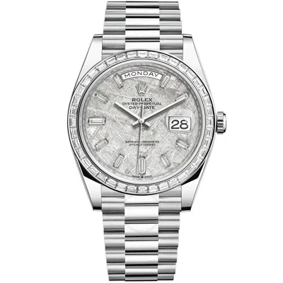 Rolex Day-date Automatic Diamond Ladies Watch M228396tbr-0027 In Metallic