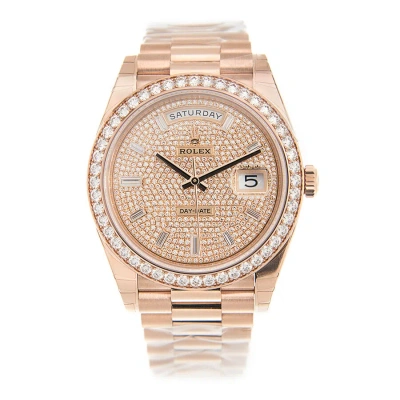 Rolex Day-date Automatic Diamond Watch 228345rbr-0002 In Gold