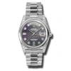 ROLEX ROLEX DAY-DATE BLACK MOTHER OF PEARL DIAL PLATINUM PRESIDENT AUTOMATIC MEN'S WATCH 118296BKMDP