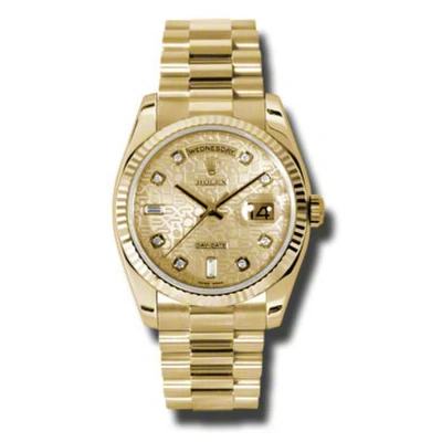 Rolex Day-date Champagne Dial 18k Yellow Gold President Automatic Men's Watch 118238cjdp