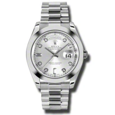 Rolex Day-date Ii Silver Dial Platinum President Automatic Men's Watch 218206sdp In White