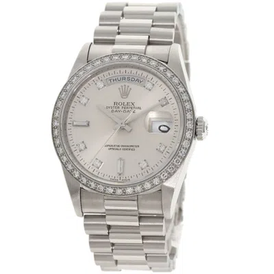 Pre-owned Rolex Day-date Platinum Wristwatch () In Multi