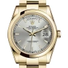 ROLEX ROLEX DAY-DATE SILVER DIAL 18K YELLOW GOLD OYSTER BRACELET AUTOMATIC MEN'S WATCH 118208SSO