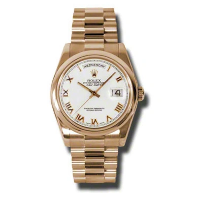 Rolex Day-date White Dial 18k Everose Gold President Automatic Men's Watch 118205wrp