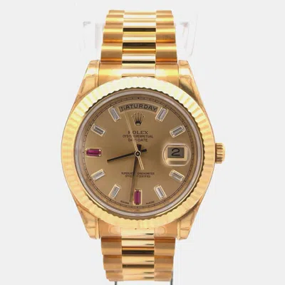 Pre-owned Rolex Day-date 218238 Gold 18k Yellow Gold Automatic Men Wristwatch 41 Mm
