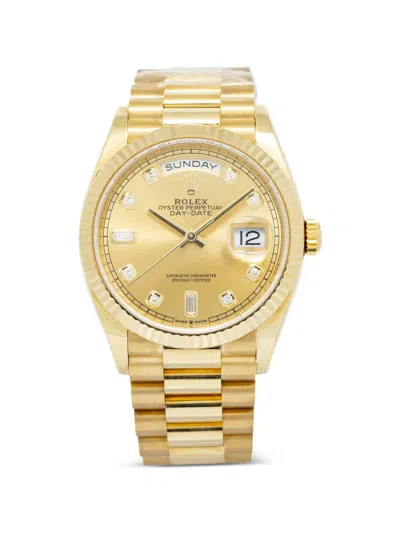 Pre-owned Rolex Day-date 36mm Watch In Gold