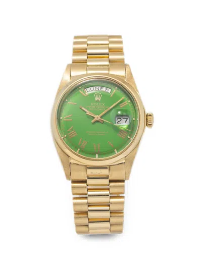 Pre-owned Rolex Day-date 36mm Watch In Green