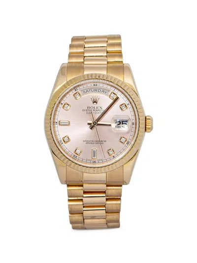 Pre-owned Rolex Day-date 36mm Watch In Pink