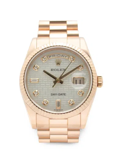 Pre-owned Rolex Day-date 36mm Watch In White