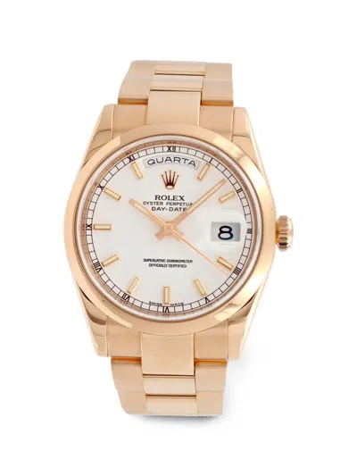 Pre-owned Rolex Day-date 36mm Watch In White