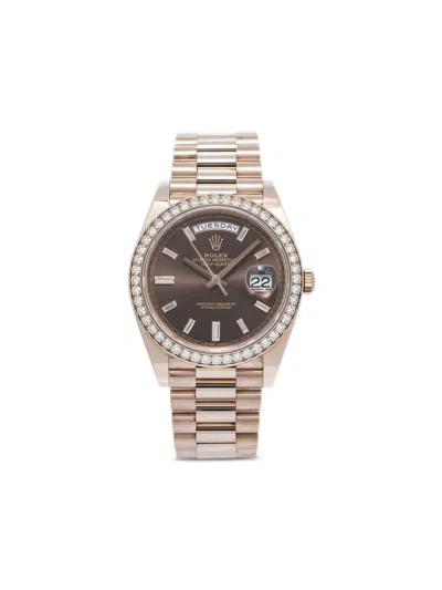 Pre-owned Rolex Daydate 40mm In Brown